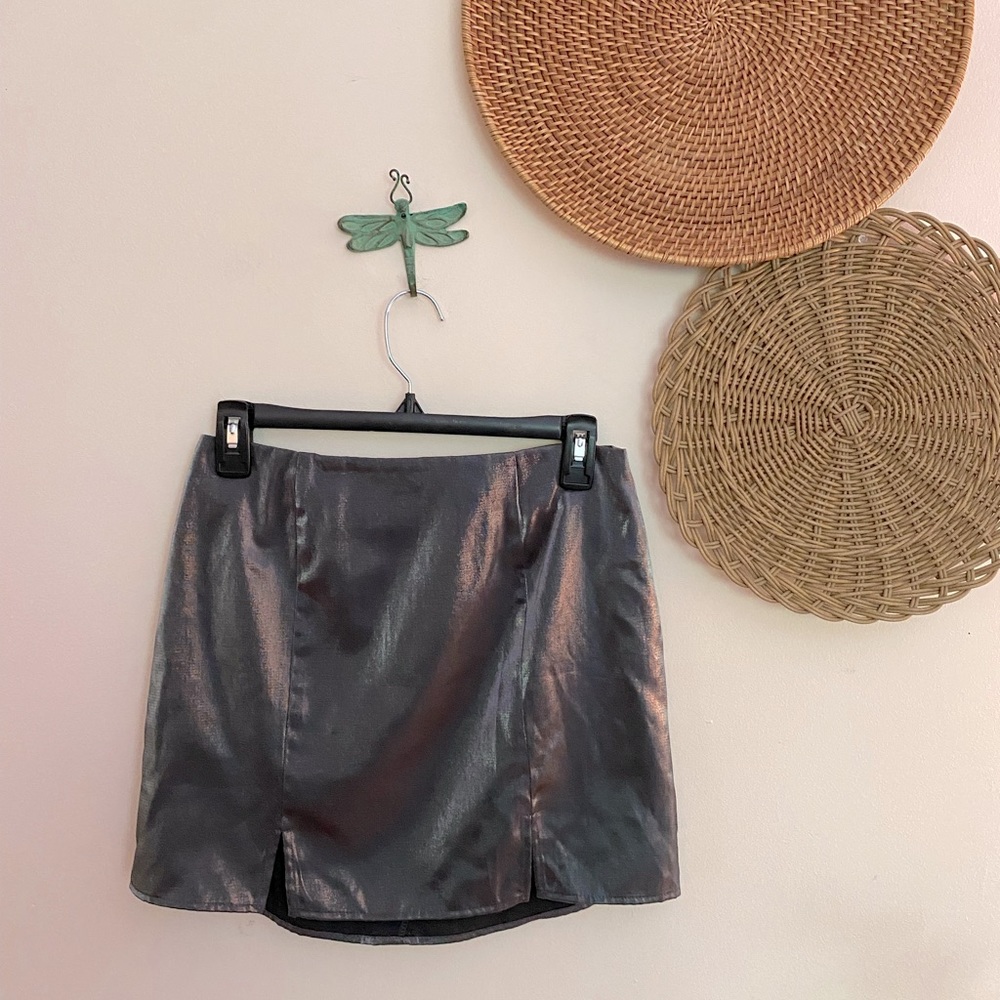 Metallic High Rise Mini Skirt - Picture 3 of 7